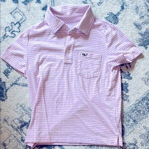 Vineyard Vines Lilac and White Stripe Polo